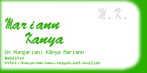 mariann kanya business card